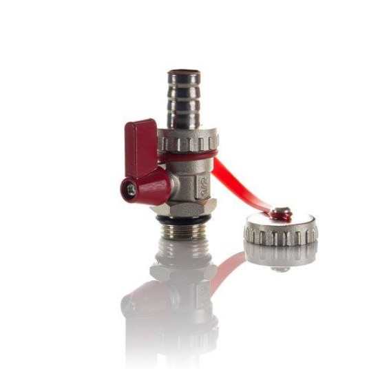ZAWÓR KULOWY SPUSTOWY 1/2" REITER /DO KOTŁA C.O./ CZERWONY 1/2` /KONTR+ORING/ (OZ: 200)