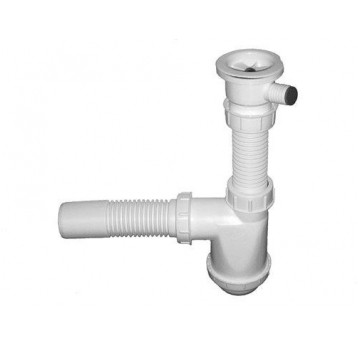 SYFON ZLEW POJEDYŃCZY SITKO PLASTIK Z PODŁ.PRALKI KARLAK