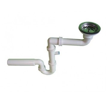 SYFON ZLEW POJEDYŃCZY Z GARDZIELĄ 113MM SITKO NIERDZEWNE KARLAK